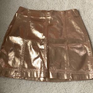 gold shimmer pencil skirt